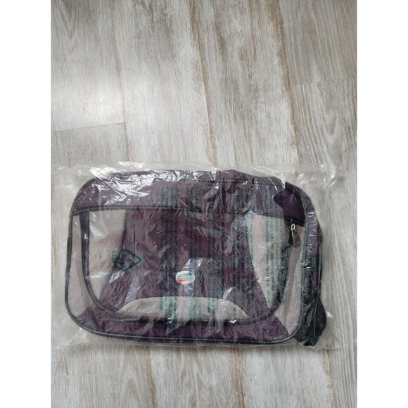 NWOT American Tourister Purple Gray Canvas Overnight Carry-on Bag 15x10x5" - Picture 2 of 10